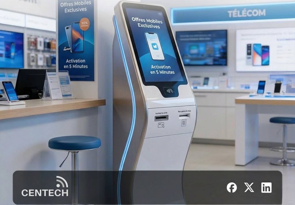 Borne libre-service télécom